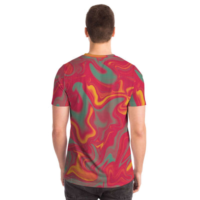 Red Smoke Liquid Abstract Sunset Paint Yellow Ombre Iridescence Unisex T-shirt - kayzers