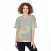 Abstract Holographic Iridescence Cloud Print Women's Top