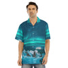 Northern Lights Aurora Print Men's Hawaiian Shirt With Button Closure - kayzers