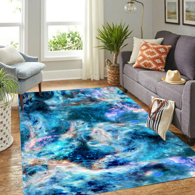 Sapphire Blue Galaxy Foldable Rectangular Floor Mat - kayzers