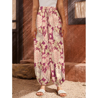 Floral Print Women's Carrot Pants - kayzers