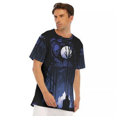 Camping Bear Forest Print Men's O-Neck T-Shirt | Cotton