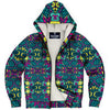 Ethnic Tribal Festive Pattern Zip Up Microfleece Hoodie - kayzers