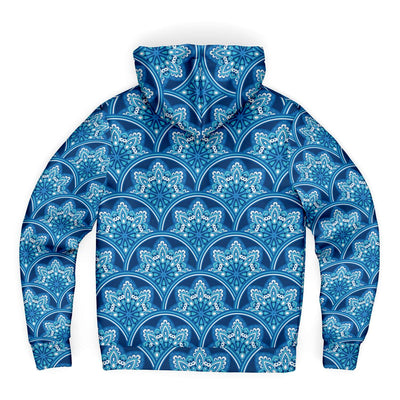 Winter Snowflakes Decorative Pattern Zip Up Microfleece Unisex Hoodie - kayzers