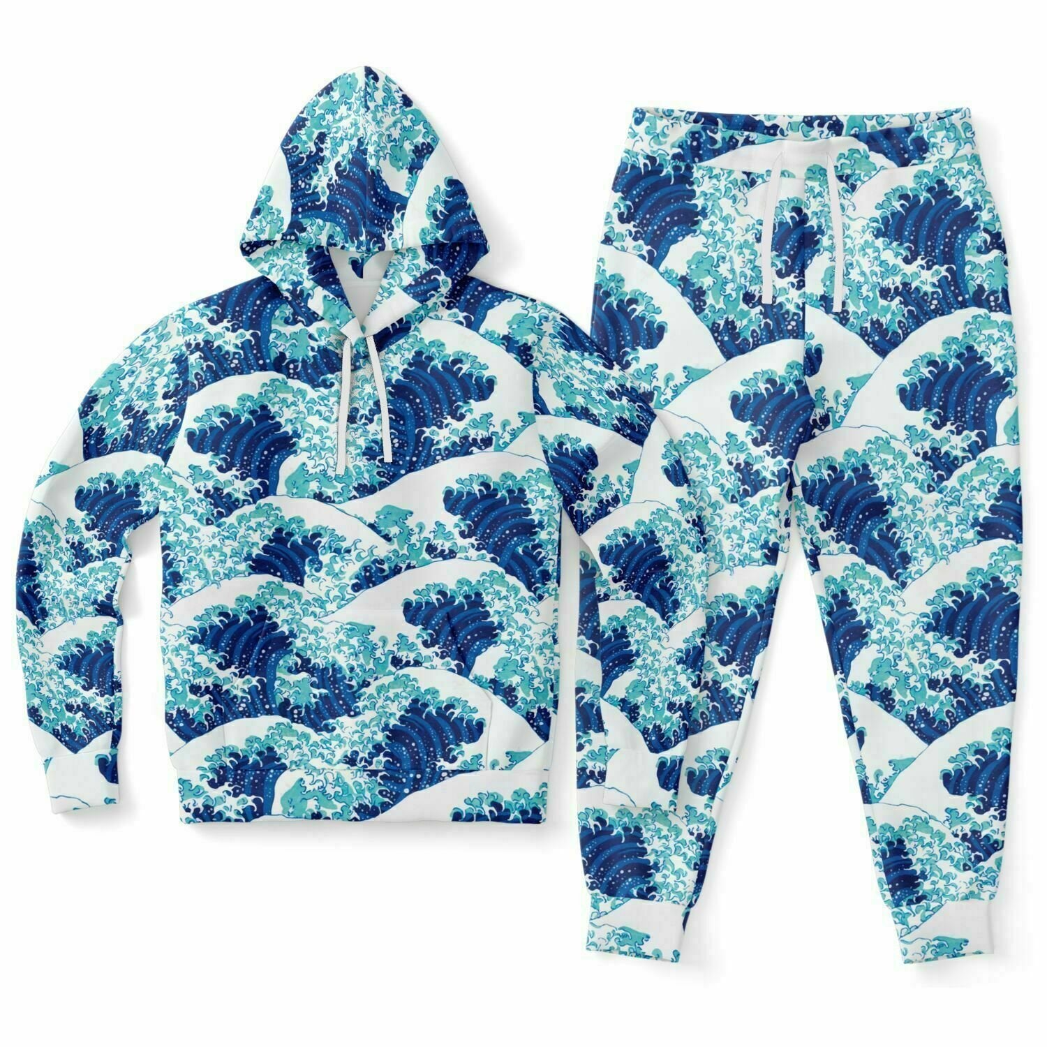 Ocean Waves 2 Pc Matching Hoodies Joggers Set kayzers