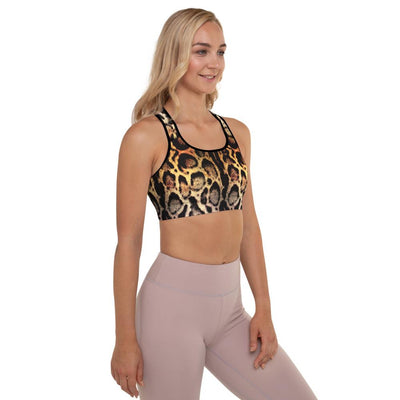 Real Natural Leopard Animal Print Padded Sports Bra