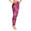 Pink Animal Print Yoga Leggings, Pink Leopard Print Leggings