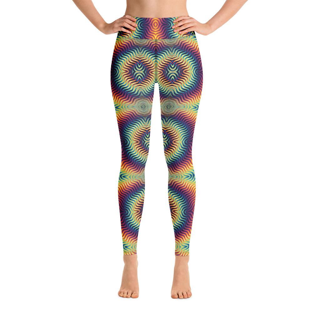 Psychedelic Waves Leggings, Festival Leggings, Rave Leggings