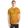 Golden Liquid Paint Swirls Psychedelic Waves Unisex T-shirt - kayzers