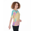 Abstract Cloud Holographic Iridescence Print Women's Top