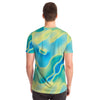 Blue Mint Green Abstract Holographic Iridescence T-Shirt - kayzers