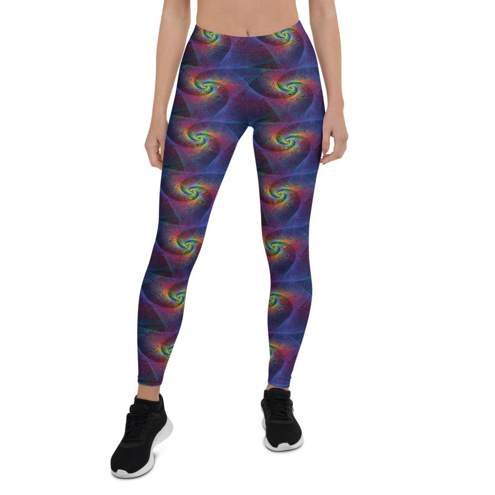 Geometric Spiral Holographic Leggings