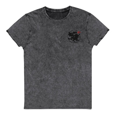 Dragon Logo Embroidered Denim T-Shirt - kayzers