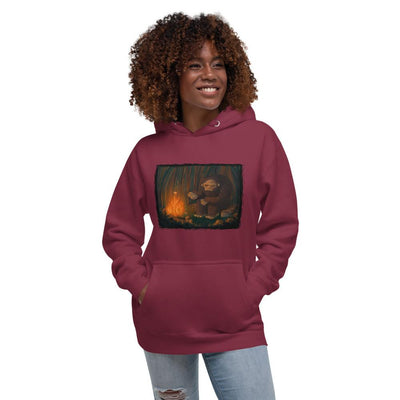 Big Foot Camping Bonfire Unisex Cotton Hoodie - kayzers